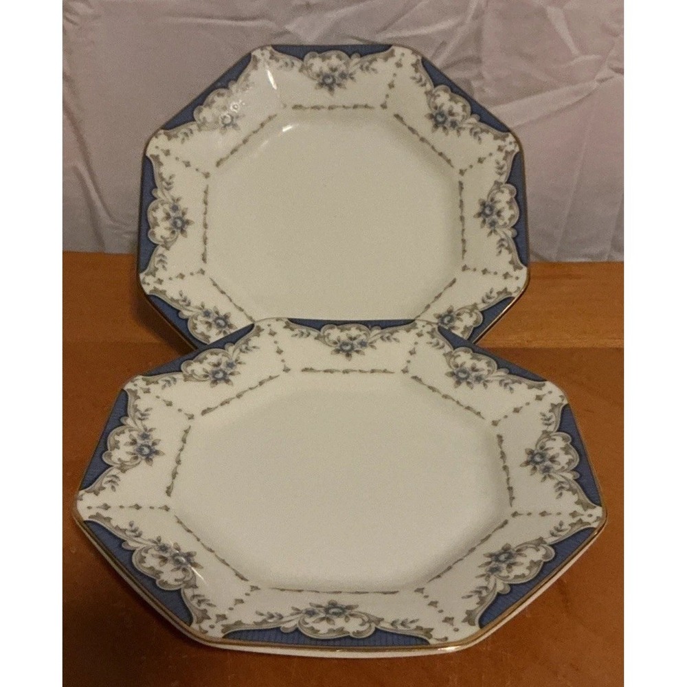 Seizan Fine China Mood Indigo 7936 7.5" Salad Plates, Set Of‎ 2, Retired